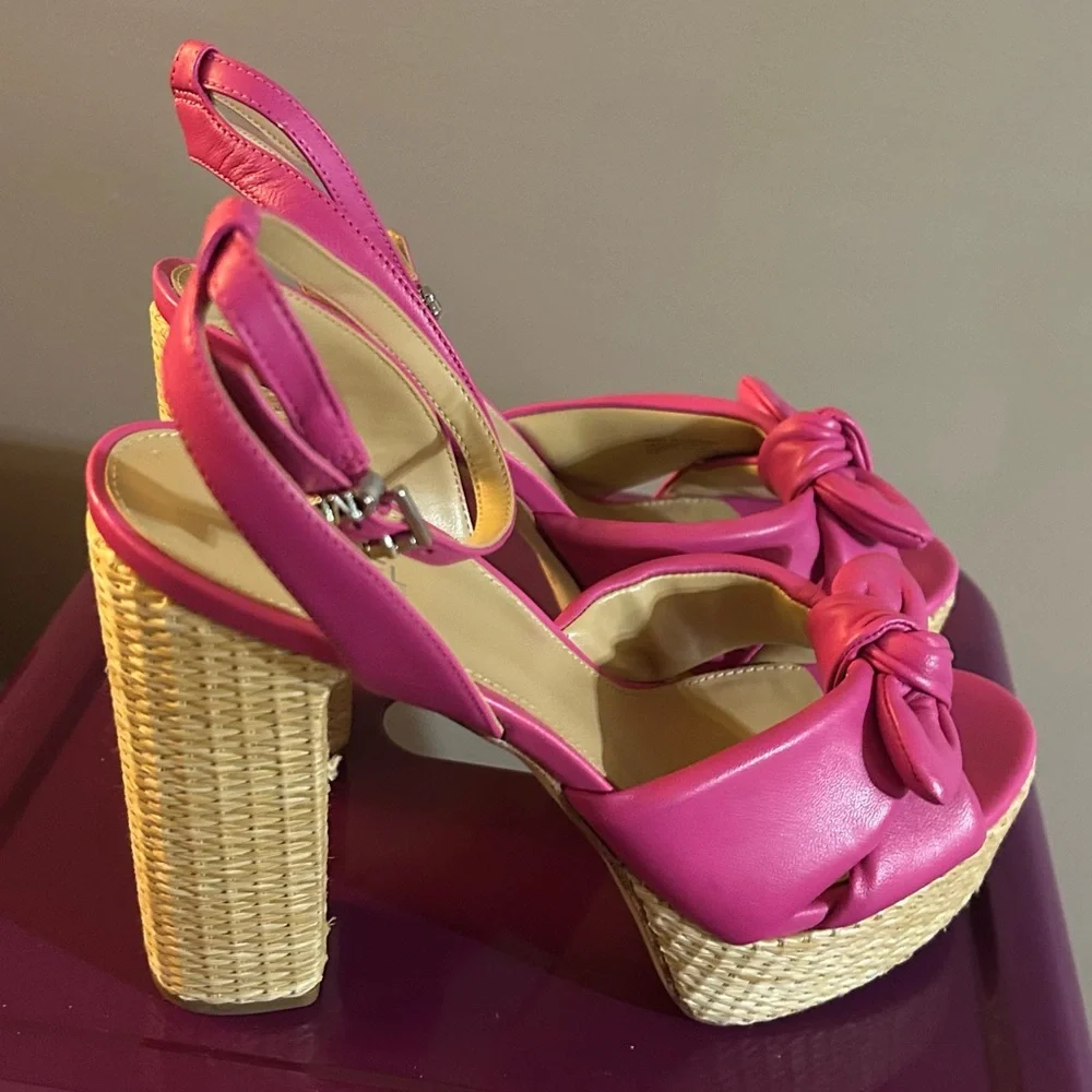 MICHAEL Michael Kors Leather Upper Jute Heel Shoes